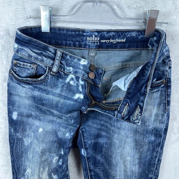 Soho New York Company Curvy Boyfriend Jeans Acid Wash Denim Womens Blue Size 2 - Picture 4 of 11